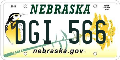 NE license plate DGI566