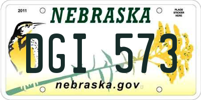 NE license plate DGI573