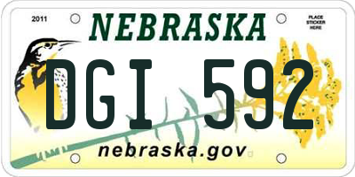 NE license plate DGI592