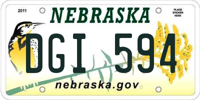 NE license plate DGI594