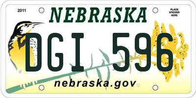 NE license plate DGI596