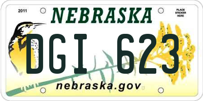 NE license plate DGI623
