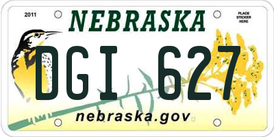NE license plate DGI627