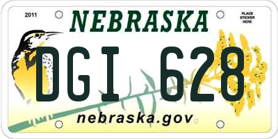 NE license plate DGI628