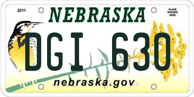 NE license plate DGI630