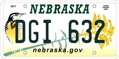 NE license plate DGI632