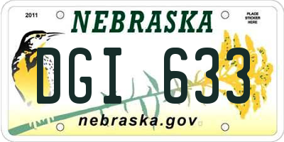 NE license plate DGI633
