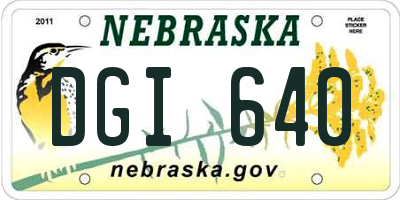 NE license plate DGI640