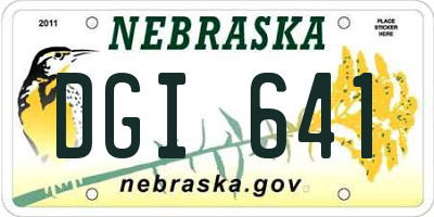 NE license plate DGI641