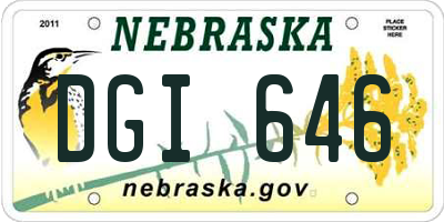 NE license plate DGI646