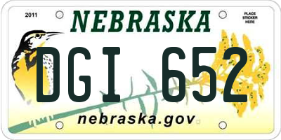 NE license plate DGI652