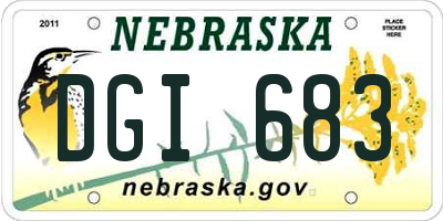 NE license plate DGI683