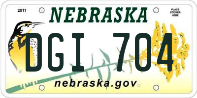 NE license plate DGI704