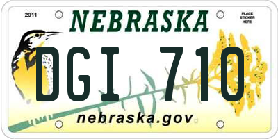 NE license plate DGI710