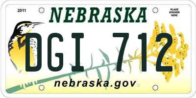 NE license plate DGI712