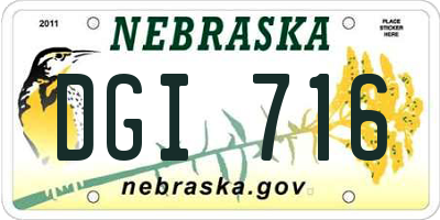 NE license plate DGI716