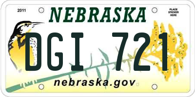 NE license plate DGI721