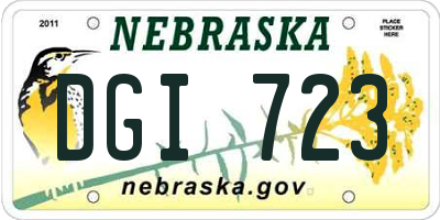 NE license plate DGI723