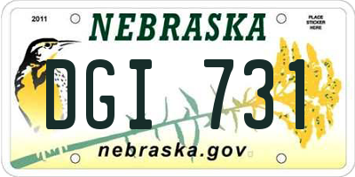 NE license plate DGI731