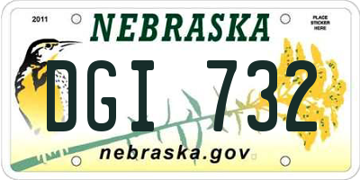 NE license plate DGI732
