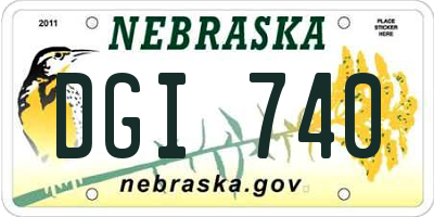 NE license plate DGI740