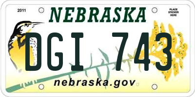 NE license plate DGI743
