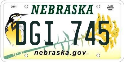 NE license plate DGI745