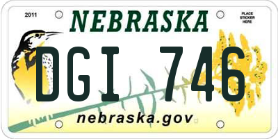 NE license plate DGI746