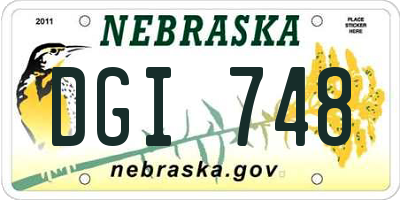 NE license plate DGI748