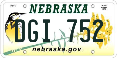 NE license plate DGI752