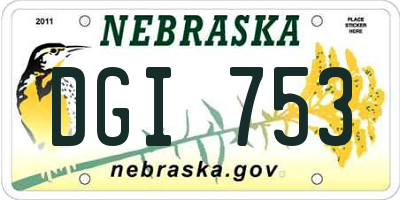 NE license plate DGI753