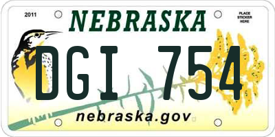 NE license plate DGI754