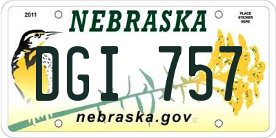 NE license plate DGI757