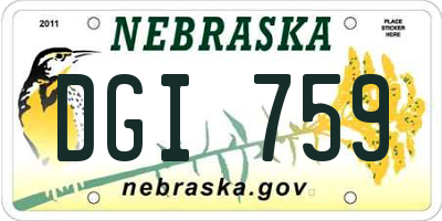 NE license plate DGI759