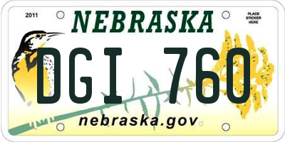 NE license plate DGI760