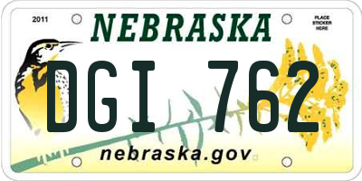 NE license plate DGI762