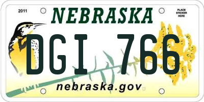 NE license plate DGI766