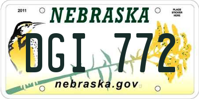 NE license plate DGI772