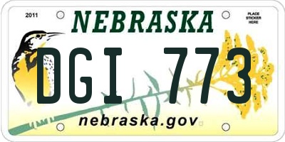 NE license plate DGI773