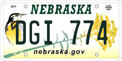 NE license plate DGI774