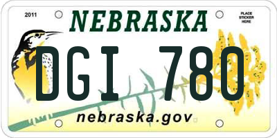 NE license plate DGI780
