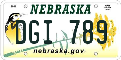 NE license plate DGI789