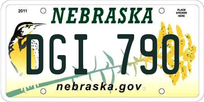 NE license plate DGI790