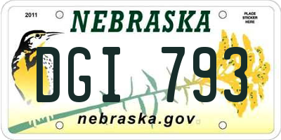 NE license plate DGI793