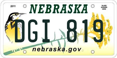 NE license plate DGI819