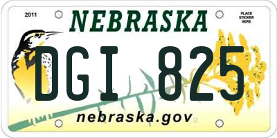 NE license plate DGI825