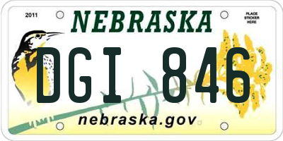 NE license plate DGI846