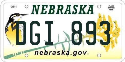 NE license plate DGI893