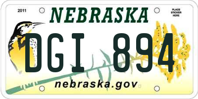 NE license plate DGI894