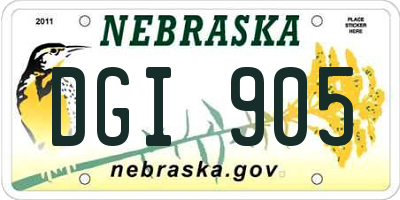 NE license plate DGI905